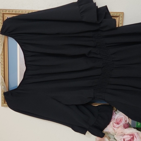 Off-Shoulder Black Romper XL Summer Vacation Cruise Party Spring - Picture 6 of 9